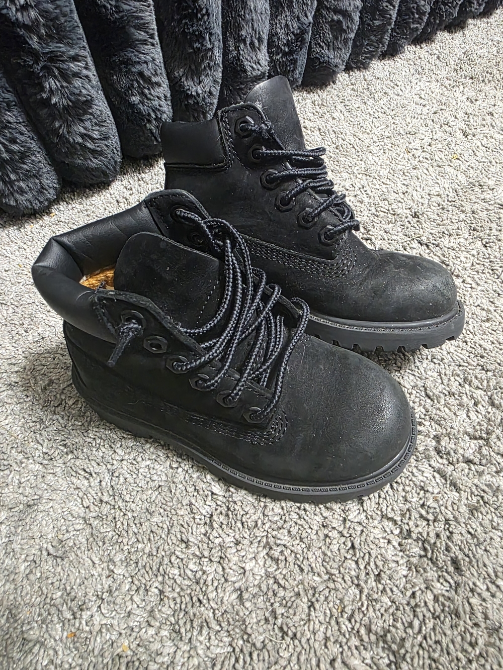 Timberland Kids Black Lace-Up Work Boots